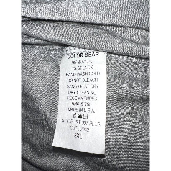 Color Bear Gray Short Sleeve Womens T-Shirt 2XL 95% Rayon 5% Spandex - Picture 3 of 3